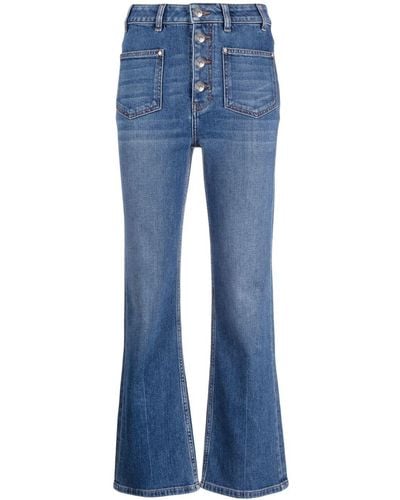 Maje High-waisted Flared Jeans - Blue