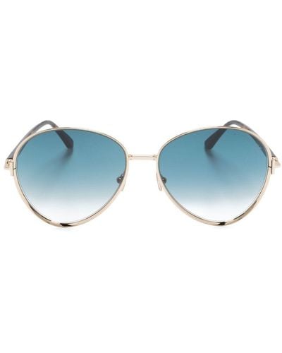 Tom Ford Round-frame Gradient Sunglasses - Blue