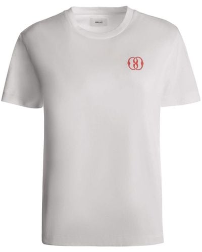 Bally T-Shirt mit Wappen-Print - Weiß