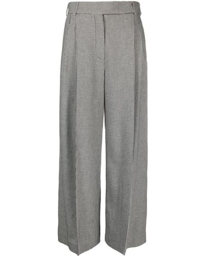 Alexandre Vauthier Houndstooth-pattern Palazzo Trousers - Grey