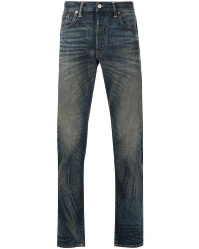 RRL Slim-fit Washed Selvedge Jeans - Blue