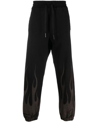 Vision Of Super Flame-print Track Trousers - Black