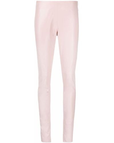 Amen Faux Leather Skinny Trousers - Pink
