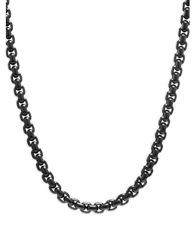 David Yurman Chain 7.3mm Stainless Steel And Silver Necklace - Metallic