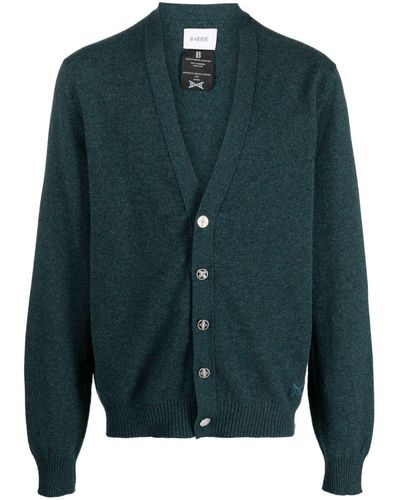 Barrie B Label Logo-embroidered Cashmere Cardigan - Green