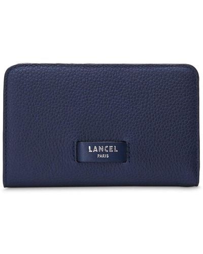 Lancel Logo-stamp Leather Wallet - Blue