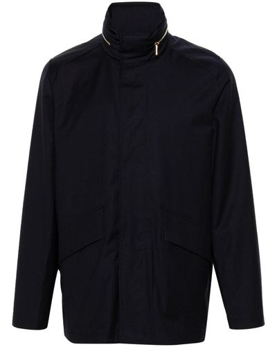 Paul Smith Waterproof Jack Met Verborgen Capuchon - Blauw