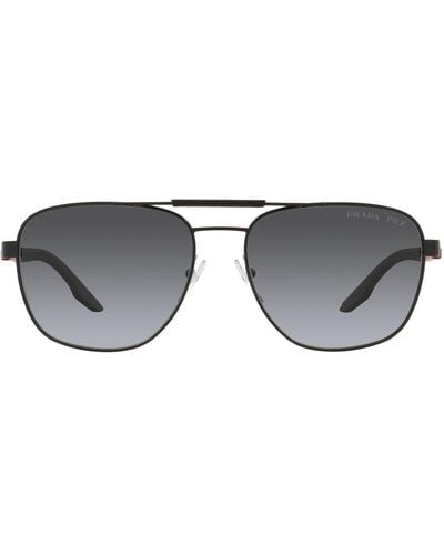 Prada Linea Rossa Pilot Frame Sunglasses - Gray