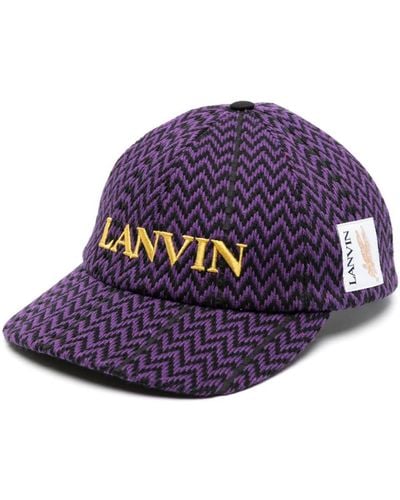 Lanvin X Future Logo-embroidered Chevron-woven Cap - Purple