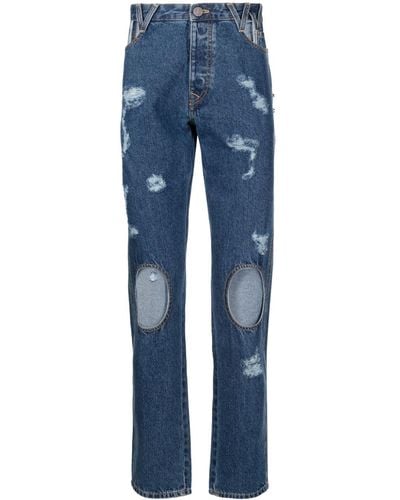 Vivienne Westwood Halbhohe Straight-Leg-Jeans - Blau