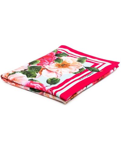 Dolce & Gabbana Floral-print Bath Towel - Pink