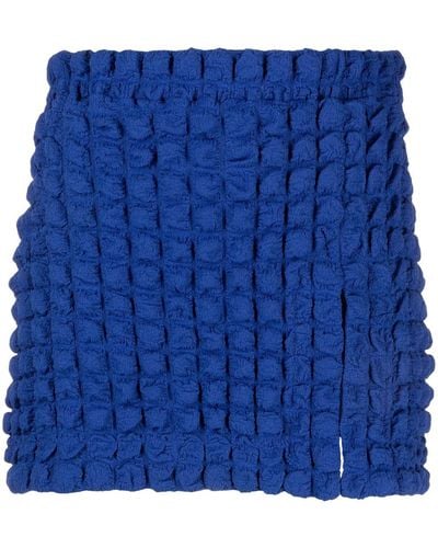 Eckhaus Latta Minifalda texturizada con abertura - Azul
