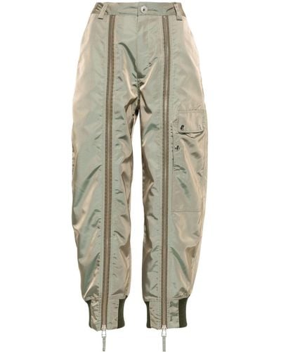 VAQUERA Cropped-Hose mit Reißverschlussdetail - Weiß