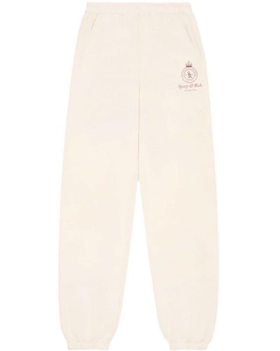 Sporty & Rich Crown Cotton Trackpant - White