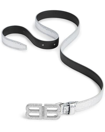 Balenciaga Bb Hourglass Thin Belt - Metallic