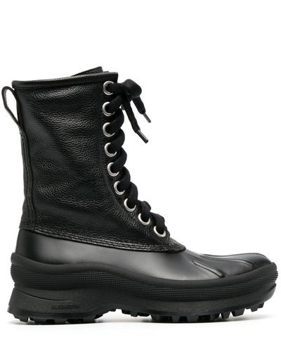 Jil Sander Lace-up Combat Boots - Black