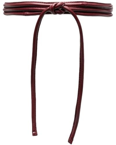 FURLING BY GIANI Tie-fastening Leather Belt - Red