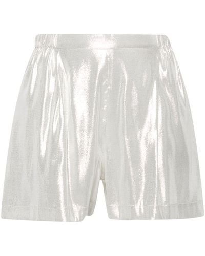 Carine Gilson Wide-leg Lurex Pajama Shorts - White