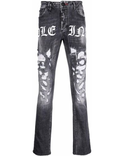 Philipp Plein Tm Super Straight-cut Jeans - Black