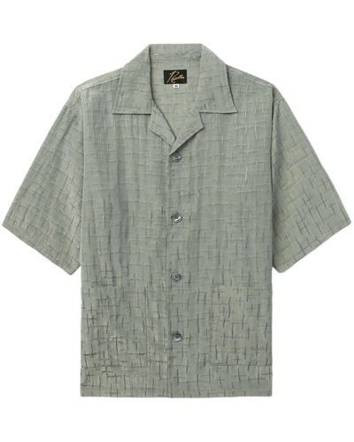 Needles Cross-pattern Short-sleeve Shirt - Grey