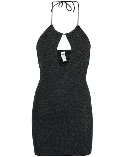 Mc2 Saint Barth Palmer Lurex Mini Dress - Black