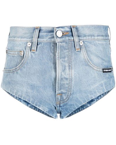 Vetements Short en jean à patch logo - Bleu