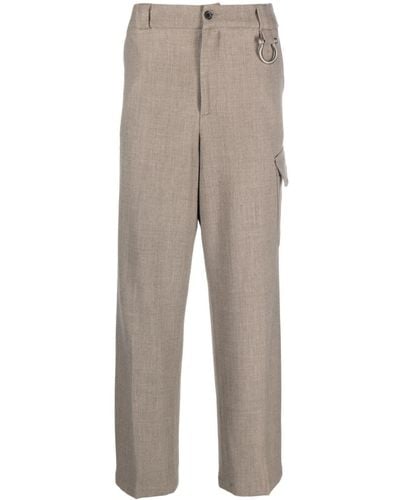 Paura Cargo-pocket Straight-leg Trousers - Natural