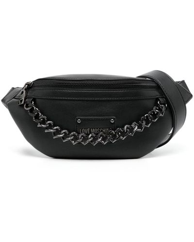 Love Moschino Chain-embellished Belt Bag - Black