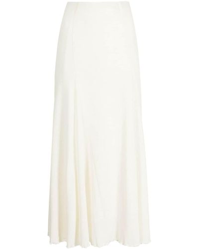 GOODIOUS High-waisted Midi Skirt - White