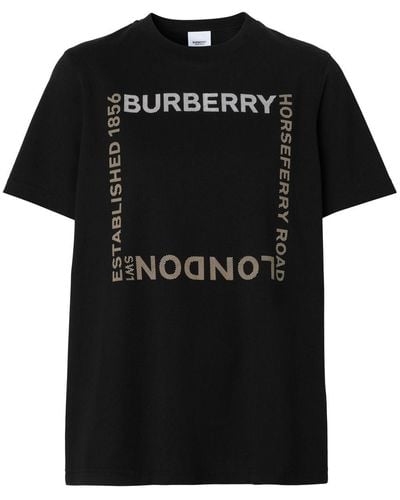 Burberry T-Shirt mit Horseferry-Print - Schwarz