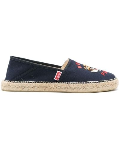 KENZO Tiger Head Embroidered Espadrilles - Blue