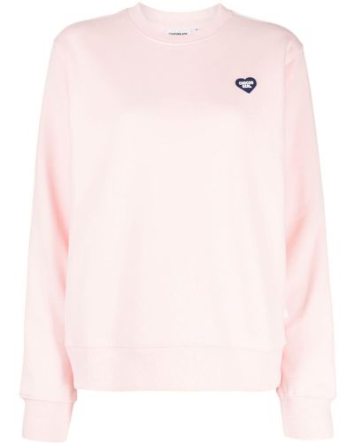 Chocoolate Logo-appliqué Cotton Sweatshirt - Pink