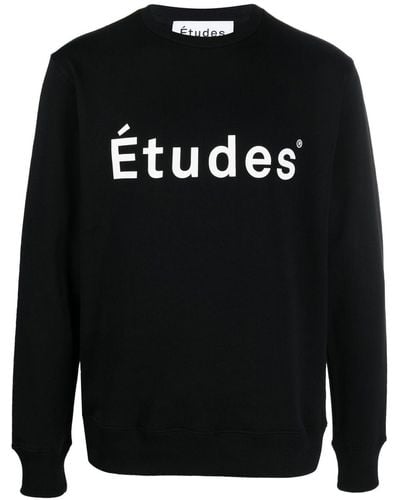 Etudes Studio Sudadera con logo estampado y cuello redondo - Negro
