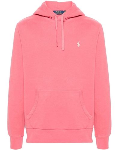 Polo Ralph Lauren Polo Pony-embroidered Cotton Hoodie - Pink