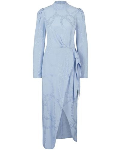 HUGO チェーンプリント ドレス - ブルー