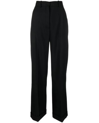 Erika Cavallini Semi Couture High-waisted Straight-leg Pants - Black