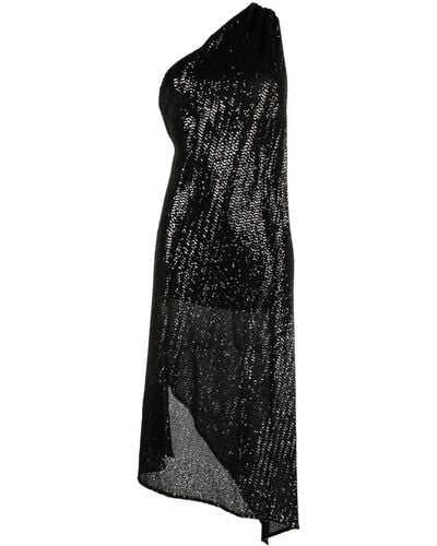 Pinko One-shoulder- Sequin-embellished Dress - Black