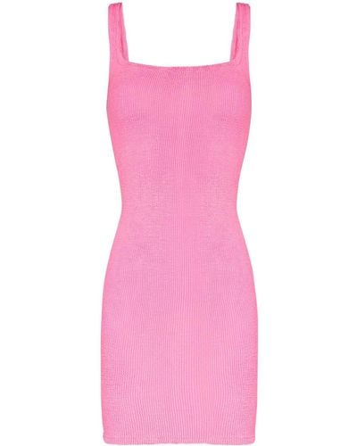 Hunza G Fitted Knitted Tank Dress - Pink
