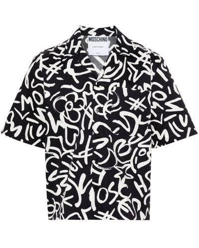 Moschino Graphic-print Cotton Shirt - Black