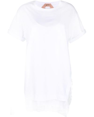 N°21 レーストリム Tシャツ - ホワイト