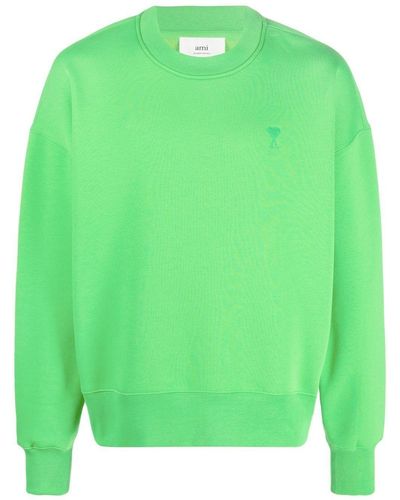Ami Paris Ami De Coeur Embroidered Sweatshirt - Green