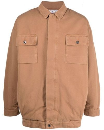 Off-White c/o Virgil Abloh Tab Canvas Military Overshirt Jacket - Brown