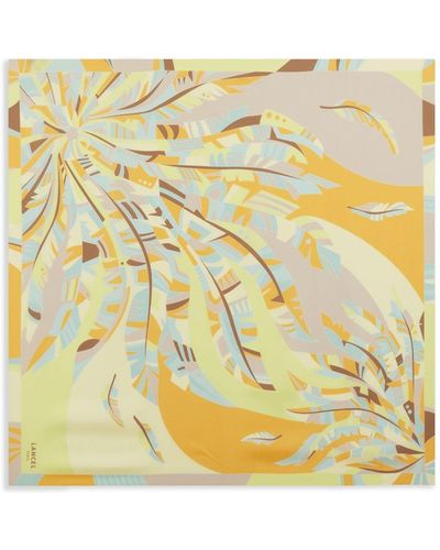 Lancel Arabesque-print Silk Scarf - Yellow