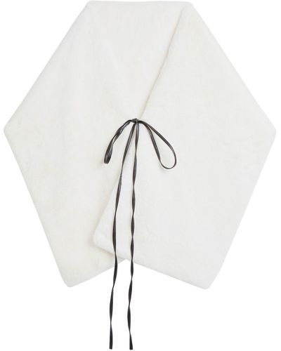 Apparis Front Tie-fastening Knit Scarf - White