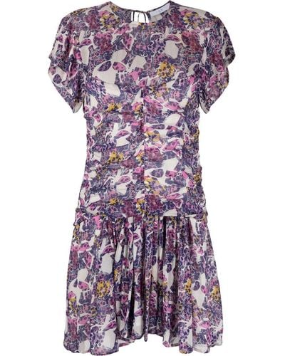 IRO Jane Ruched Mini Dress - Purple