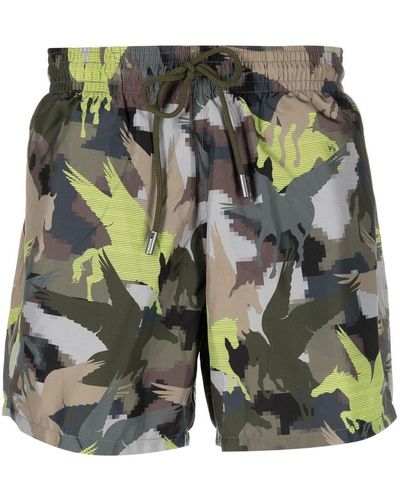 Etro Badeshorts mit Camouflage-Print - Grün