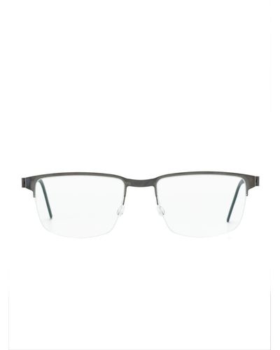 Lindberg スクエア眼鏡フレーム - メタリック
