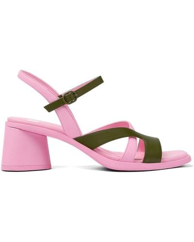 Camper Kiara Twins 60mm Leather Sandals - Pink