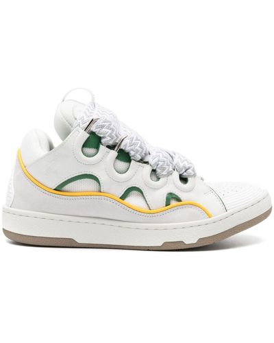 Lanvin Curb Leather Sneakers - White