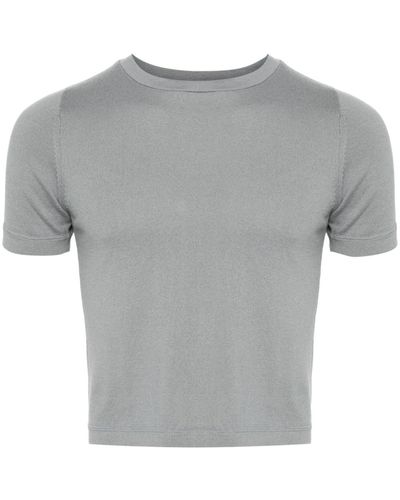 Extreme Cashmere No267 Tina Cropped T-shirt - Gray